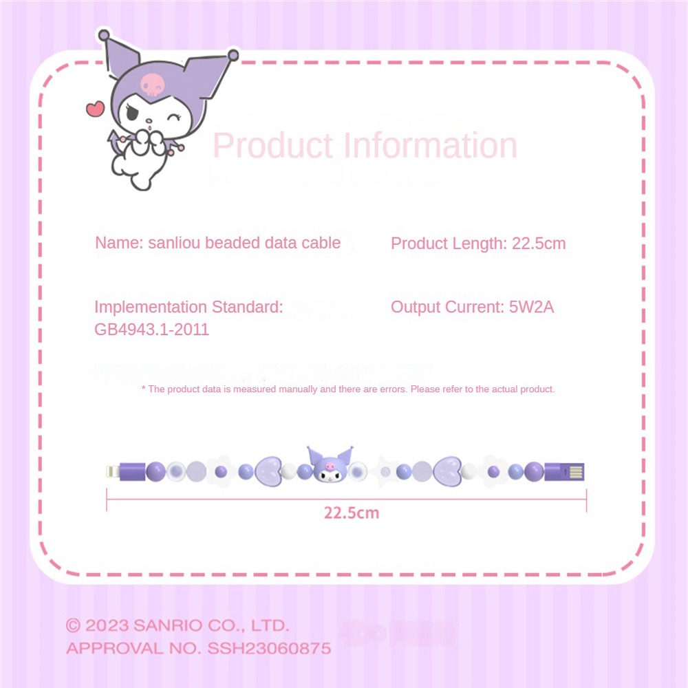 Cáp dữ liệu sáng tạo Sanrio Cáp sạc vòng tay chó Pacha Dễ thương Cáp dữ liệu di động Cáp sạc vòng tay cho Apple Quà tặng sinh nhật homelove
