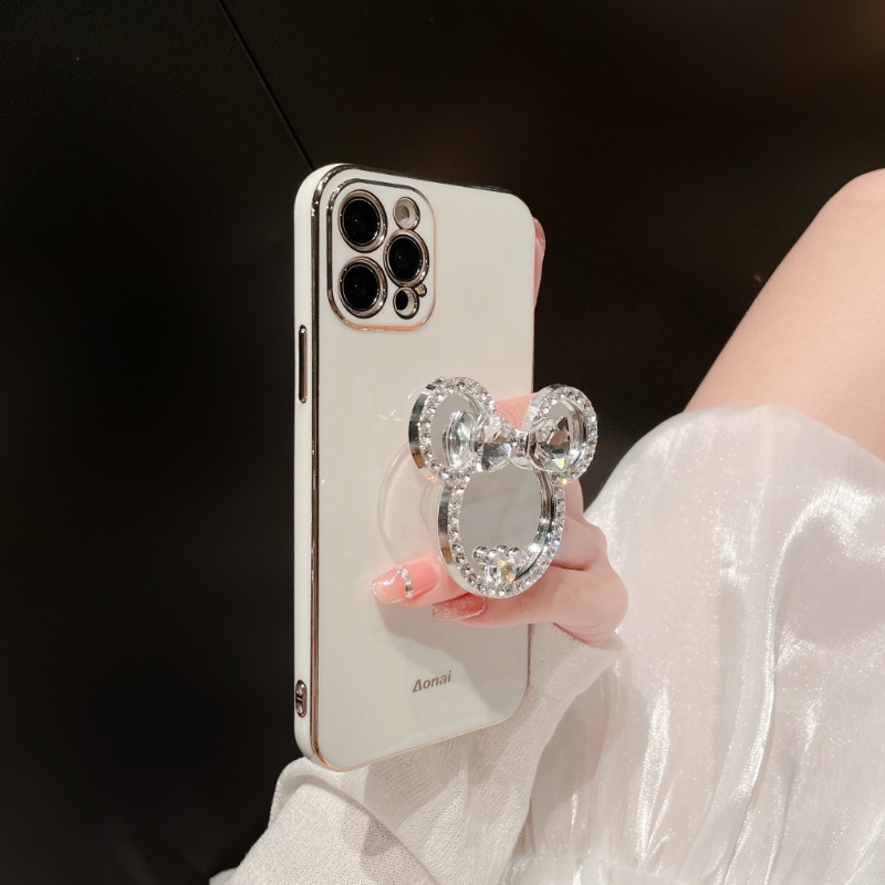 Ốp Điện Thoại Mặt Gương Mạ Điện Chống Rơi Cho iphone 7 7plus 8 8plus xs xr 11 12 13 14 pro plus promax