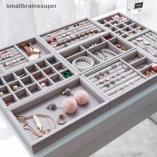 Smallbrainssuper Khay Đựng Trang Sức Bằng Nhung Xám Mềm Mại Sắp Xếp Gọn Gàng diy sbs
