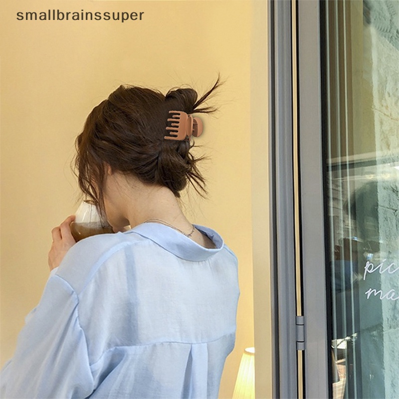 Smallbrainssuper Kẹp Tóc Càng Cua Nhỏ Màu Trơn Nhám Thời Trang Cho Nữ sbs