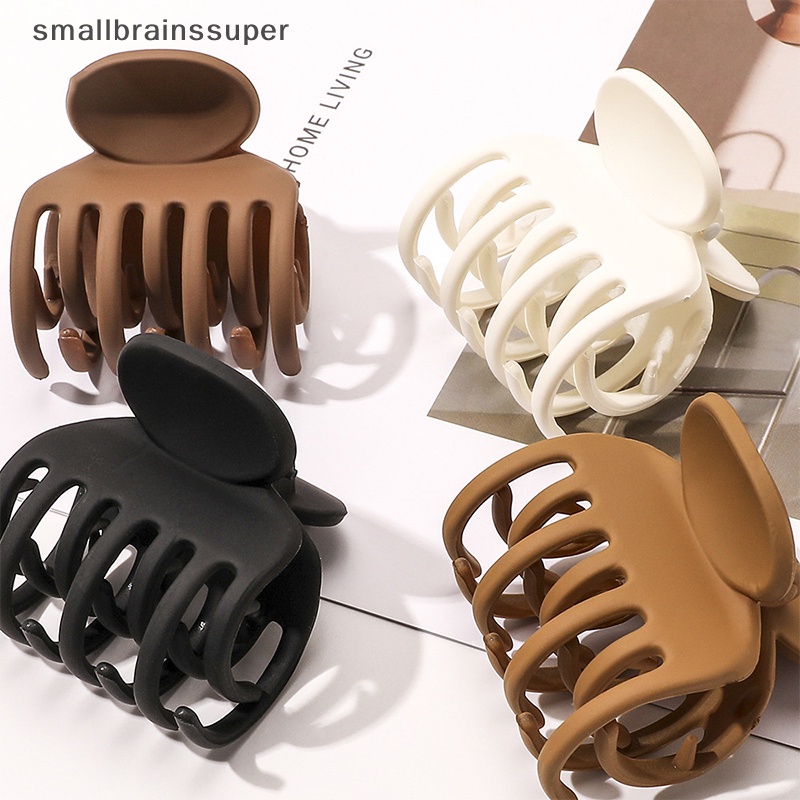 Smallbrainssuper Kẹp Tóc Càng Cua Nhỏ Màu Trơn Nhám Thời Trang Cho Nữ sbs
