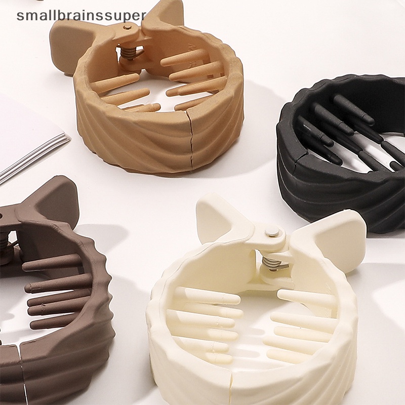 Smallbrainssuper Kẹp Tóc Càng Cua Nhỏ Màu Trơn Nhám Thời Trang Cho Nữ sbs