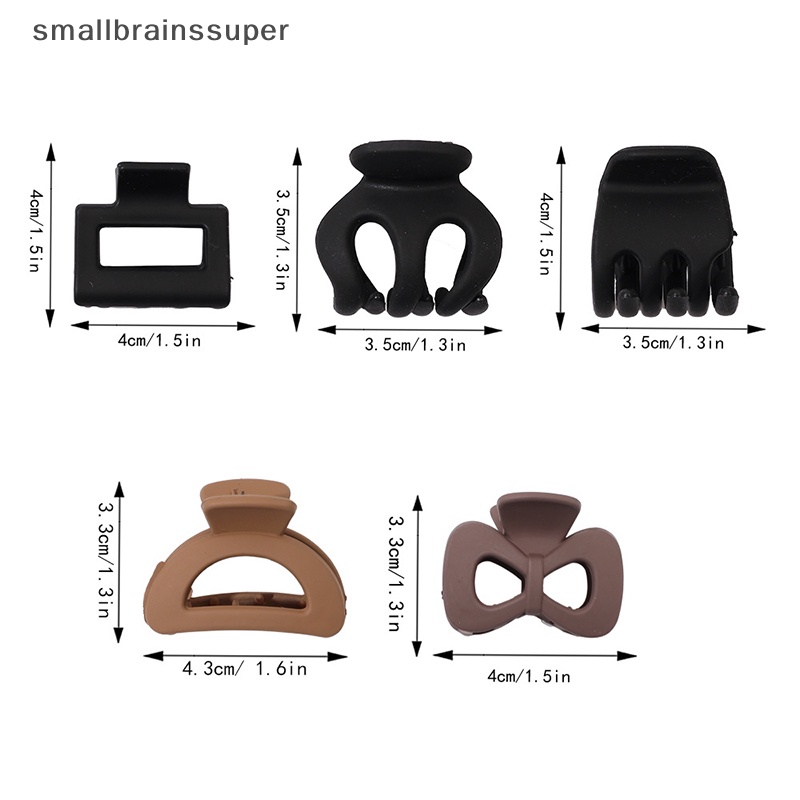 Smallbrainssuper Kẹp Tóc Càng Cua Nhỏ Màu Trơn Nhám Thời Trang Cho Nữ sbs