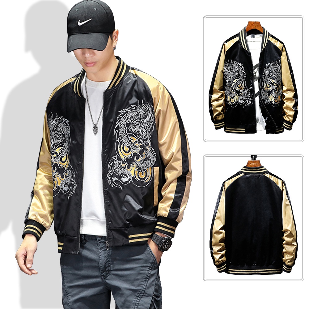 Mẫu mới áo khoác bomber in họa tiết rồng cá tính zenkodlmen ao khoac 9000030v5