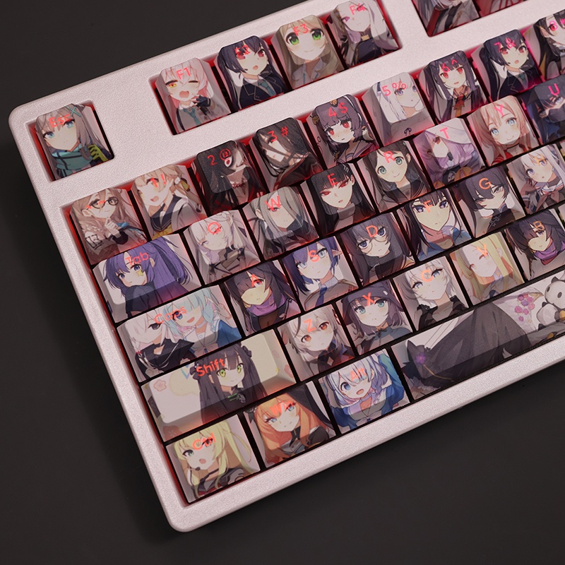 Bluearchive keycaps cherry profile anime Nhuộm Bàn Phím Cơ Màu Xanh Dương