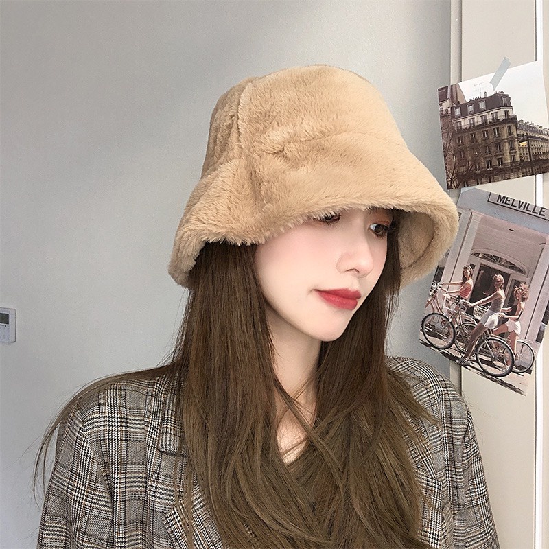 Mũ xô vải lông cừu dày giữ ấm cho nữ 56-58cm HÀNG SẴN
