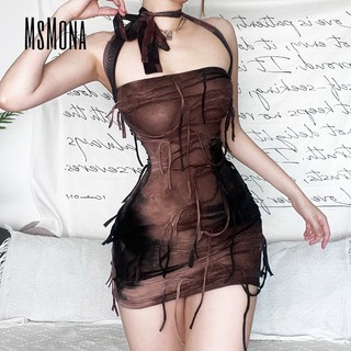 MsMona Xu hướng thời trang nữ lệch vai Đầm ôm gợi cảm