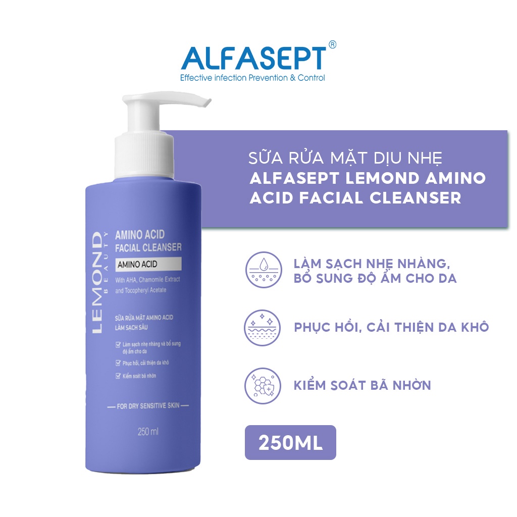 Sữa Rửa Mặt Dịu Nhẹ ALFASEPT Lemond Amino Acid Facial Cleanser Kiểm Soát Dầu Thừa