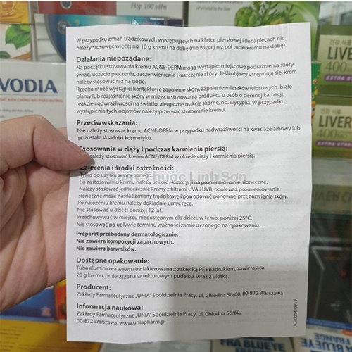 Kem giảm mụn Acne Derm, làm trắng da, mờ thâm 20g