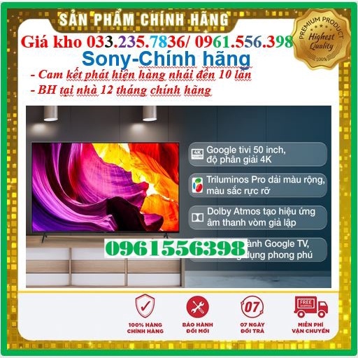 []Mới Smart Tivi Sony 50 Inch 4K XR-50X90J &lt; Chính hãng BH:24 tháng tại nhà toàn quốc &gt; - Mới 100%