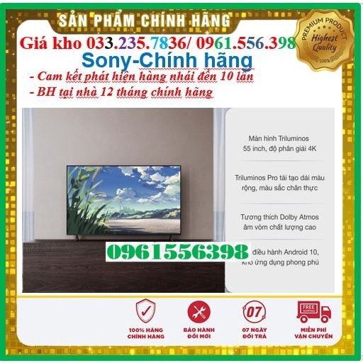 [Mới] Smart Tivi Sony 55 Inch 4K UHD KD-55X8000H &lt; Chính hãng BH:24 tháng tại nhà toàn quốc &gt; - Mới 100%