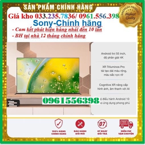 [Mới] Tivi Sony 55 Inch KD-55X9000H 4K UHD &lt; Chính hãng BH:24 tháng tại nhà toàn quốc &gt; - Mới 100%