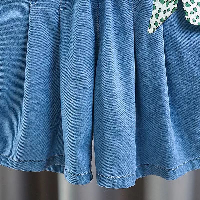 Quần Đùi denim Thời Trang Năng Động Cho Bé Gái
