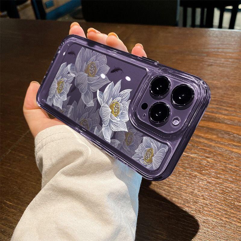 Ốp Điện Thoại In Hình Cá Và Hoa Sen Cho iphone11 12 pro max x xr xs max se 7 plus 8 plus 13 pro max 14 pro max