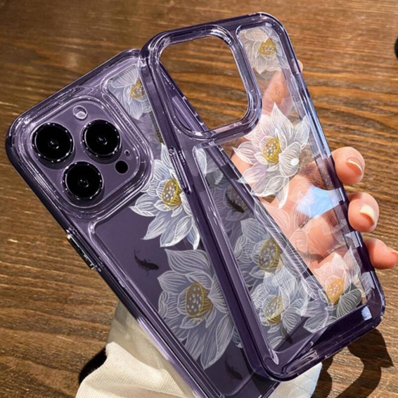 Ốp Điện Thoại In Hình Cá Và Hoa Sen Cho iphone11 12 pro max x xr xs max se 7 plus 8 plus 13 pro max 14 pro max