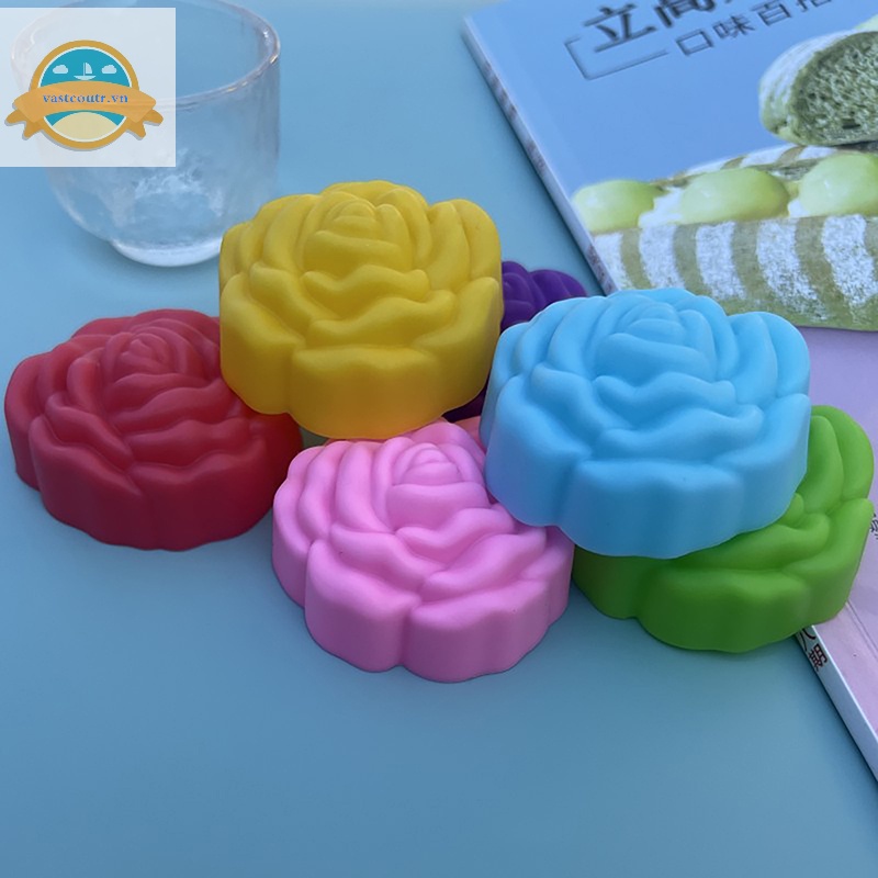 Set 5 Khuôn Silicon Làm Bánh Kẹo Hình Hoa Hồng 3d diy vn