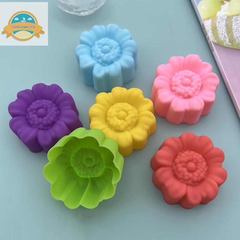 Set 5 Khuôn Silicon Làm Bánh Kẹo Hình Hoa Hồng 3d diy vn