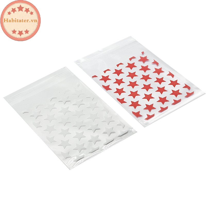Tater Set 50 Túi Nhựa Đóng Gói Quà Trang Sức Tự Dính Hình Ngôi Sao Trái Tim Màu Trong Suốt vn