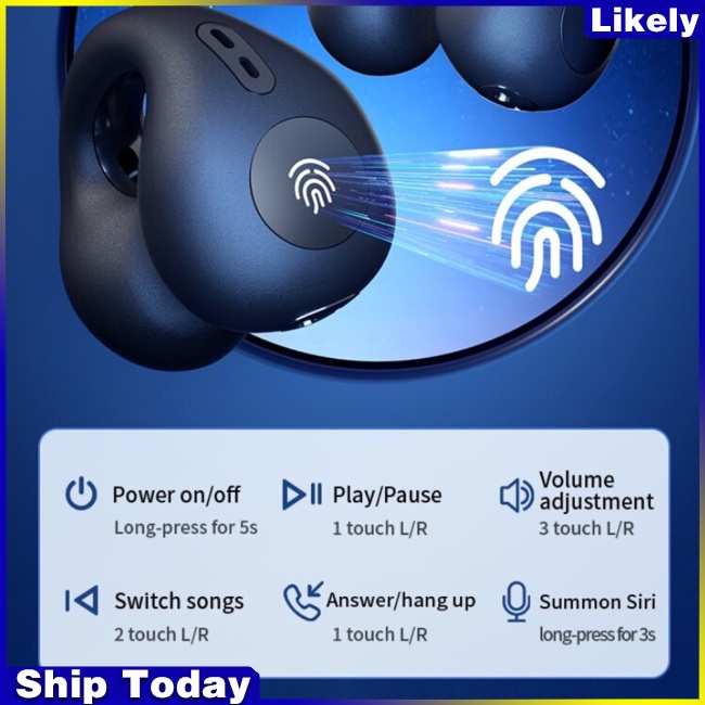 Ly Tai Nghe Kẹp Vành Tai Không Dây Tích Hợp mic hd Âm Thanh Thể Thao Chạy Bộ Làm Việc