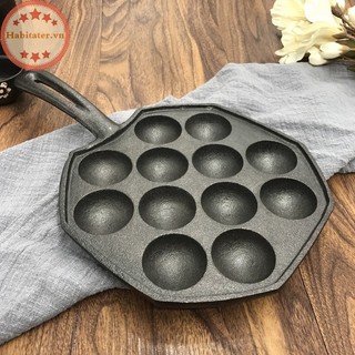 1 Khay Nướng Bánh takoyaki pan takoyaki Hình Bạch Tuộc 12 Ngăn Bằng Sắt vn