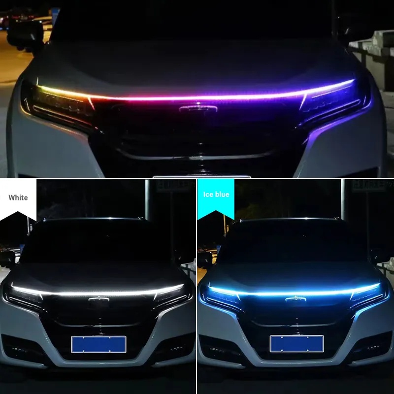 Dây Đèn led drl 12v Nhiều Màu Linh Hoạt Chống Thấm Nước Trang Trí Mui Xe Hơi