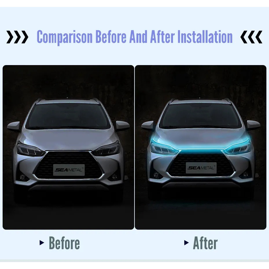 Dây Đèn led drl 12v Nhiều Màu Linh Hoạt Chống Thấm Nước Trang Trí Mui Xe Hơi