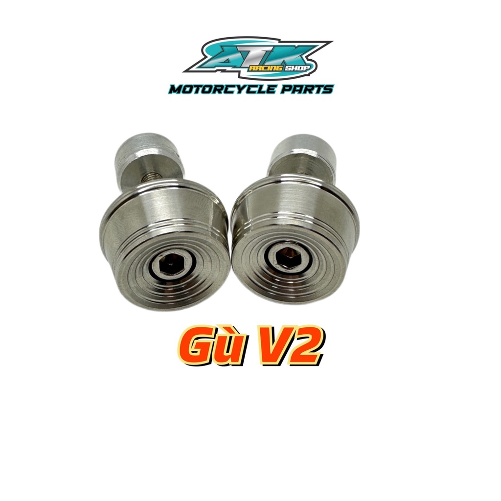 Gù tay lái xe máy inox 304 tặng 2 cục nhôm và bao tay Spider