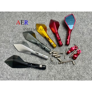  Gương Kính chiếu hậu 5 cạnh Rizoma nhôm CNC gắn thông dụng các dòng xe Tặng phụ kiện 