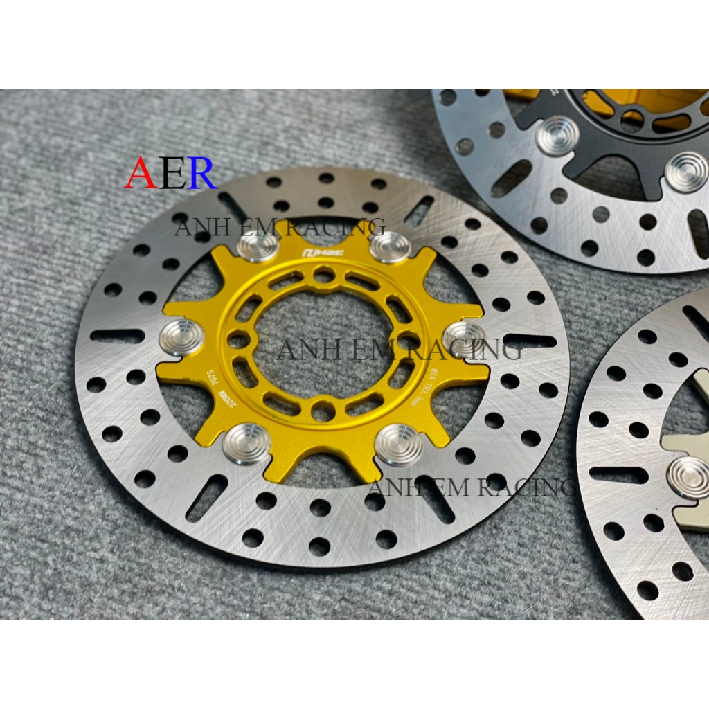 Đĩa Thắng Kiểng H2C 220mm chính hãng gắn xe máy Sirius Wave Dream Exciter đĩa 4 lỗ khâu INOX Siêu Chắc Chắn