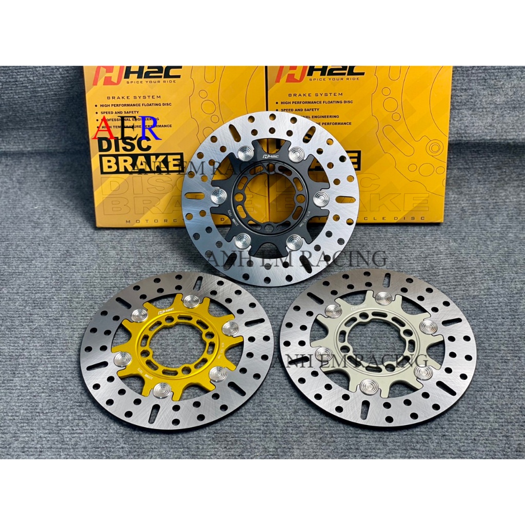 Đĩa Thắng Kiểng H2C 220mm chính hãng gắn xe máy Sirius Wave Dream Exciter đĩa 4 lỗ khâu INOX Siêu Chắc Chắn
