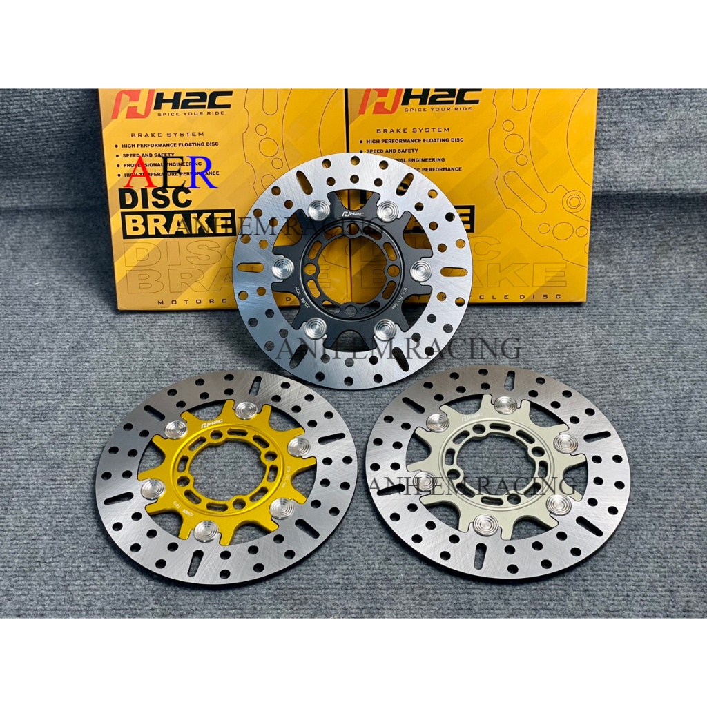 Đĩa Thắng Kiểng H2C 220mm chính hãng gắn xe máy Sirius Wave Dream Exciter đĩa 4 lỗ khâu INOX Siêu Chắc Chắn