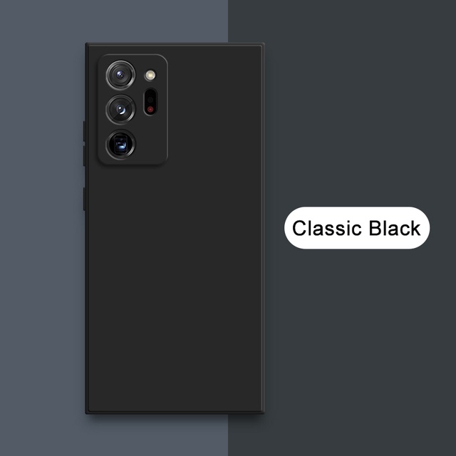 Ôp Điện Thoại Silicon Dẻo Vuông Màu Trơn Kèm Khung Bảo Vệ camera Cho samsung galaxy note 9 10 20 plus ultra s10 Ốp