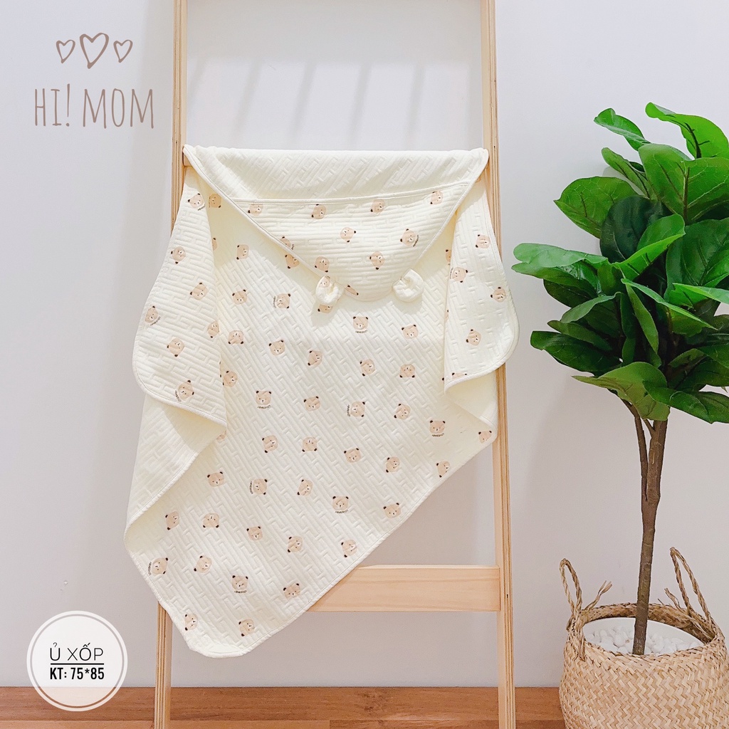 Khăn quấn ủ trần bông Thu Đông cho bé sơ sinh