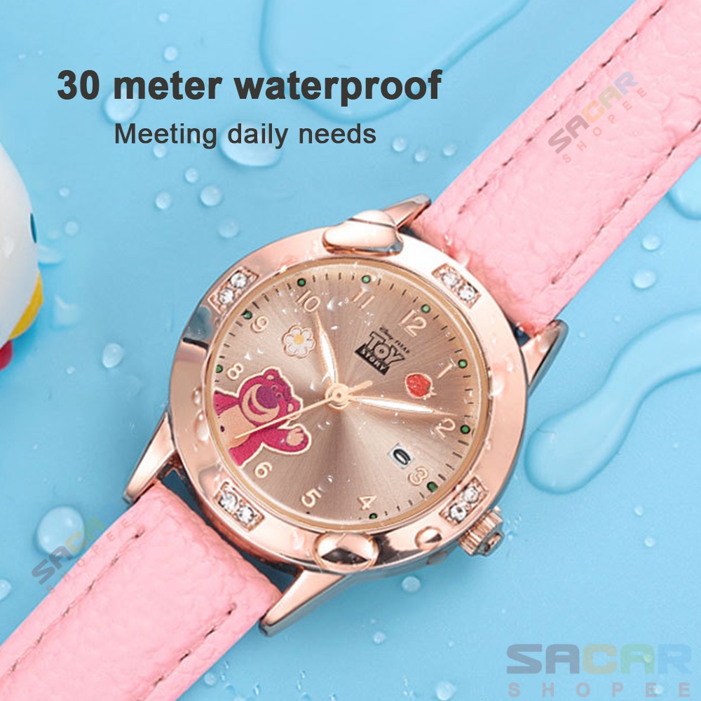 DISNEY Đồng Hồ quartz lotso Chính Hãng 100% Chống Thấm Nước Chống Trầy Xước Dễ Thương Cho Bé mk-14152