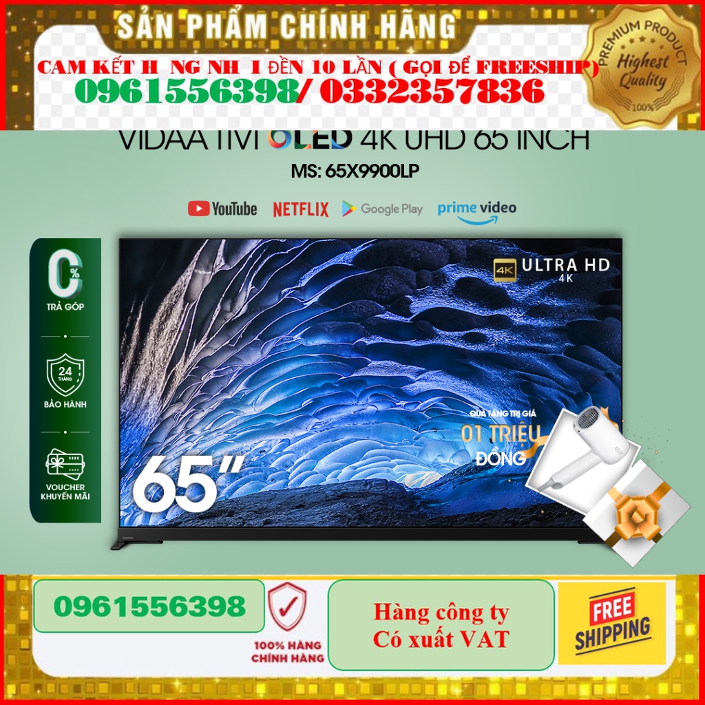 [Mới] Vidaa Tivi TOSHIBA 65 inch 65X9900LP, Smart TV Màn Hình OLED 4K UHD - Loa 113W