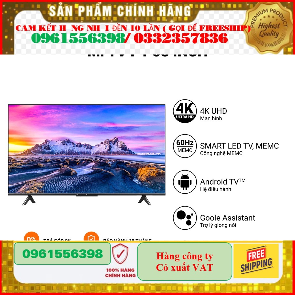 [Mới] Smart Mi TV P1 XIAOMI | 55'' | 4K UHD | ANDROID