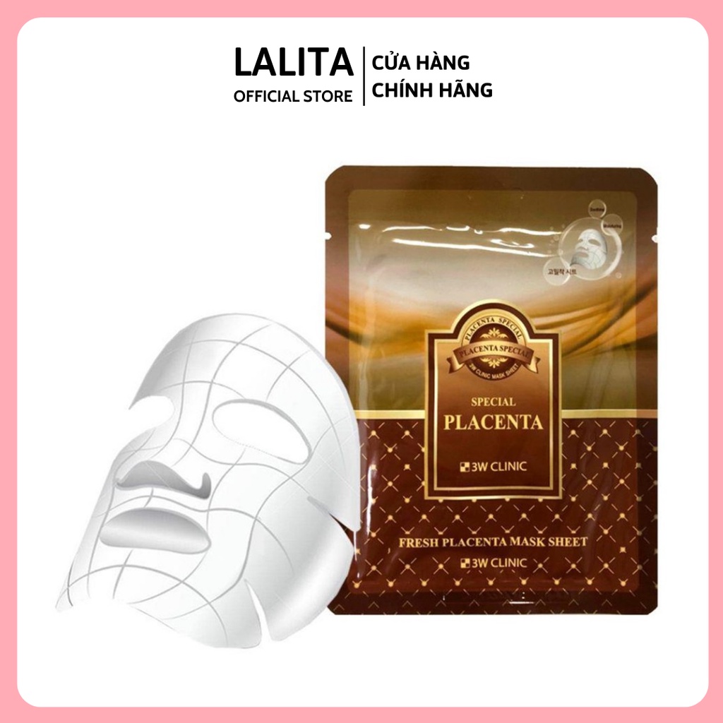 Mặt Nạ Nhau Thai Cừu 3W Clinic Placenta Mask Sheet 23ml