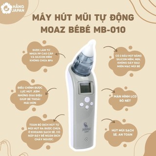 Máy hút mũi điện tử Moaz Bébé MB010 có nhạc cho bé, điều chỉnh lực hút