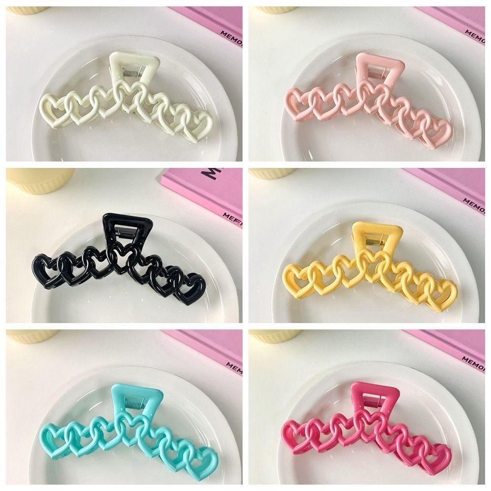 Kẹp Tóc acrylic Hình Trái Tim Nhiều Màu Sắc Phong Cách Hàn Quốc