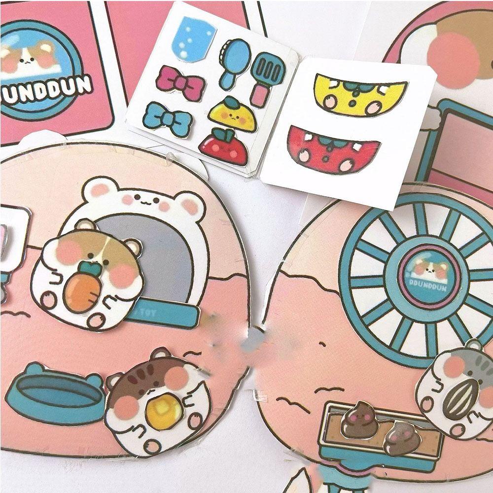 Jestine hamster Thủ Công Sách Hình Dán Không Gây Tiếng Ồn Sách Hình Mèo Vi Khuẩn Thủ Công Vui Nhộn Gói Sách beanie Giấy Tự Làm