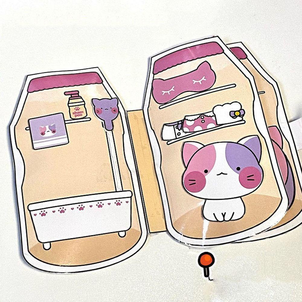 Jestine hamster Thủ Công Sách Hình Dán Không Gây Tiếng Ồn Sách Hình Mèo Vi Khuẩn Thủ Công Vui Nhộn Gói Sách beanie Giấy Tự Làm