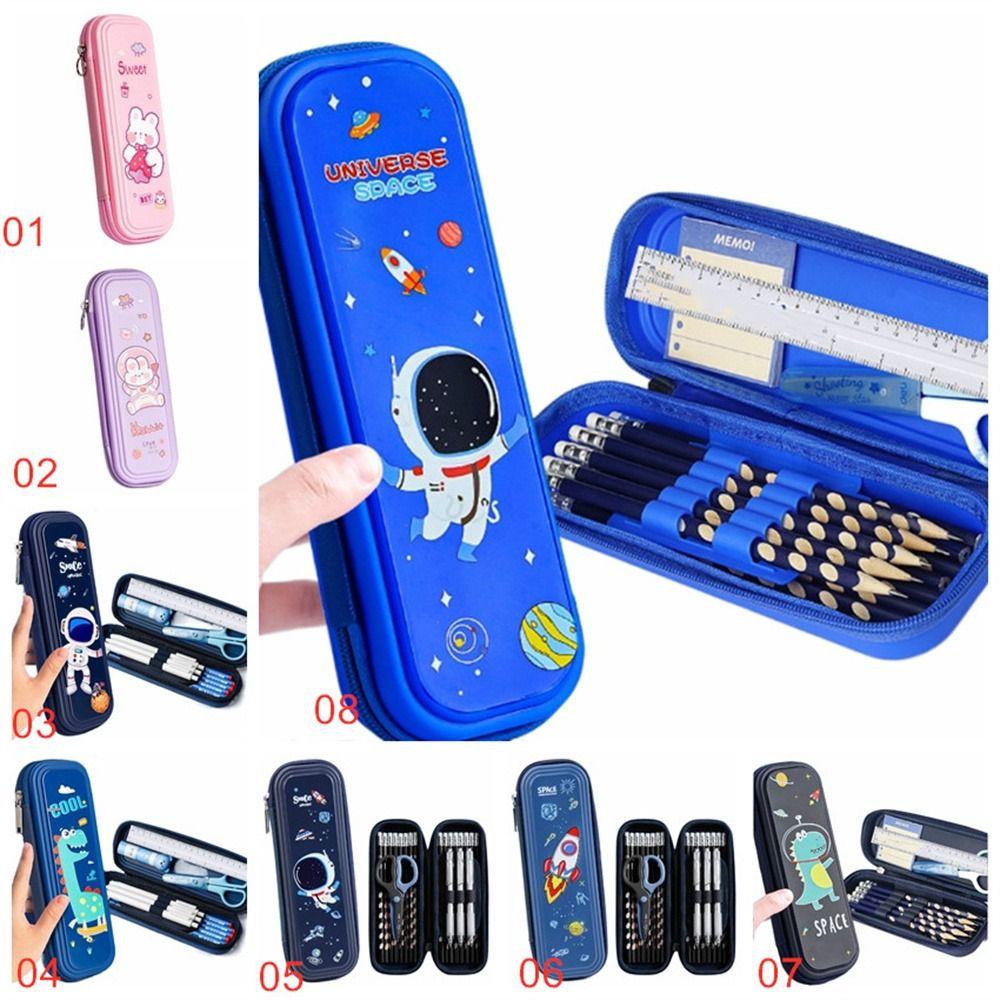 Mmluck Túi Đựng Bút Chì Sức Chứa Lớn Chống Thấm Nước Có Khóa Kéo Hình Phi Hành Gia Dễ Thương Cho Bé Trai Bé Gái