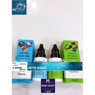 Parakill - anti stress 20ml phòng và xử lý túm lắc, lừ đừ, đốm trắng, ký sinh trùng cho cá cảnh, độ an toàn cao