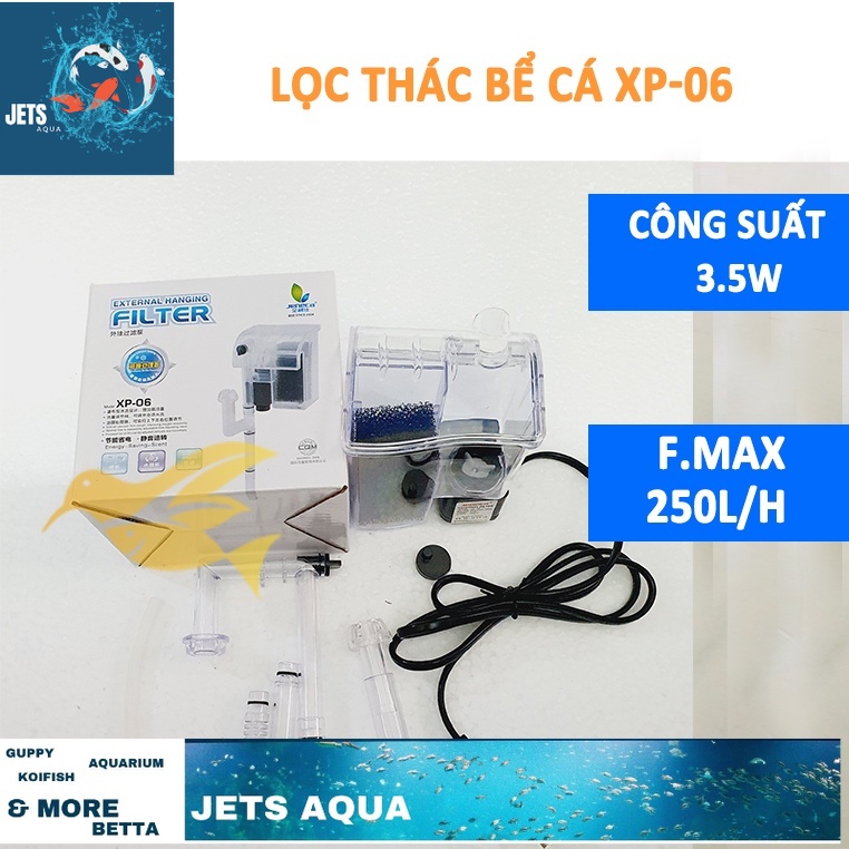 Lọc Thác Jeneca XP-06 (3.5W-250L/H) - Lọc Treo Mini XP06 Cho Bể Cá Cảnh