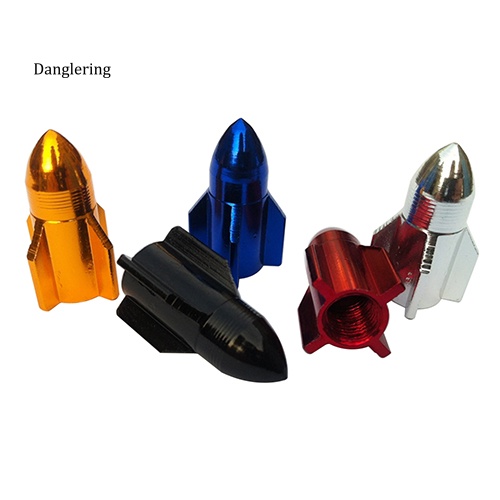 Bộ 4 Nắp Van Bánh Xe Hình Tên Lửa Bằng Hợp Kim Nhôm