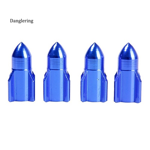 Bộ 4 Nắp Van Bánh Xe Hình Tên Lửa Bằng Hợp Kim Nhôm