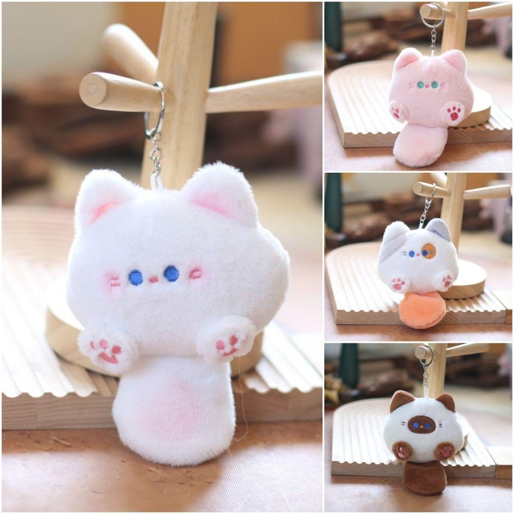Jeniferdz Móc Khóa Xe Hơi cotton pp Hình Mèo Nhồi Bông Sáng Tạo Kiểu Hàn Quốc Thích Hợp Làm Quà Tặng Cho Cặp Đôi