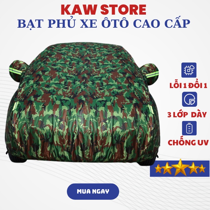 Bạt Phủ Ô Tô Cao Cấp Kaw 3 Lớp Tráng Nhôm Bọc Lớp Nỉ Trong Chống Xước, Chống Nắng