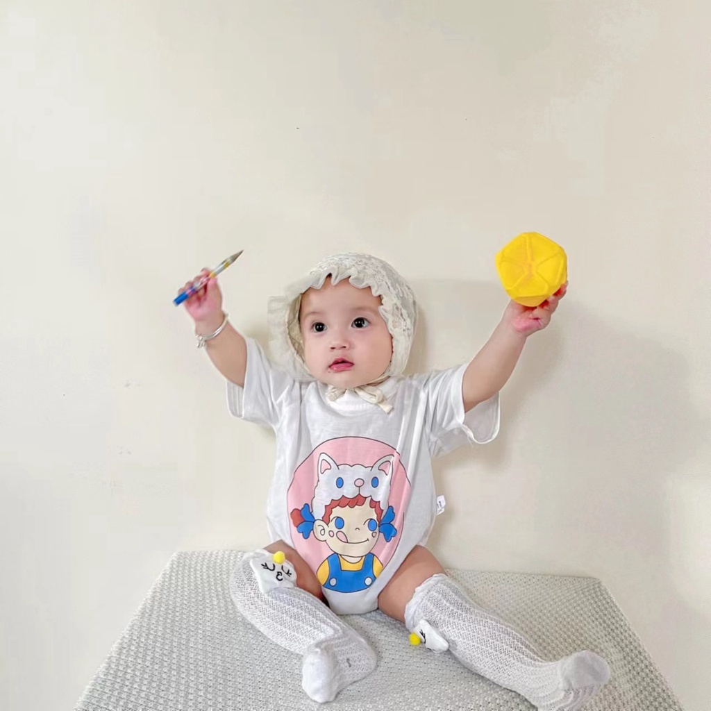 Áo Liền Quần Tam Giác Tay Ngắn Thời Trang Mùa Hè Cho Bé