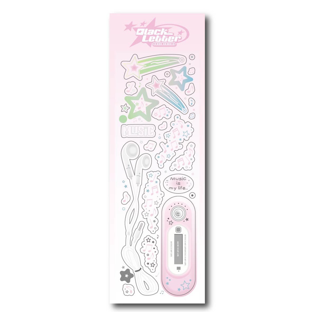 Millet Miếng Dán Trang Trí Sổ Tay / Thẻ Bằng Bạc Lấp Lánh y2k / mp3 diy